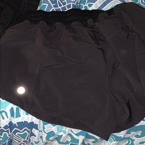 Black athletic lululemon shorts